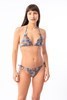 Picture of Cozumel -  Blue Patterned  Adjustable Triangle Bikini with Ring