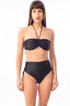 Picture of Londres - High-Waisted Black Bikini with Side Ruching Black 